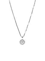 14K White Gold 0.25cttw Canadian Diamond Halo Necklace, 18"