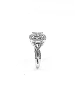 10K White Gold 1.00cttw Diamond Halo Engagement Ring, size 6.5