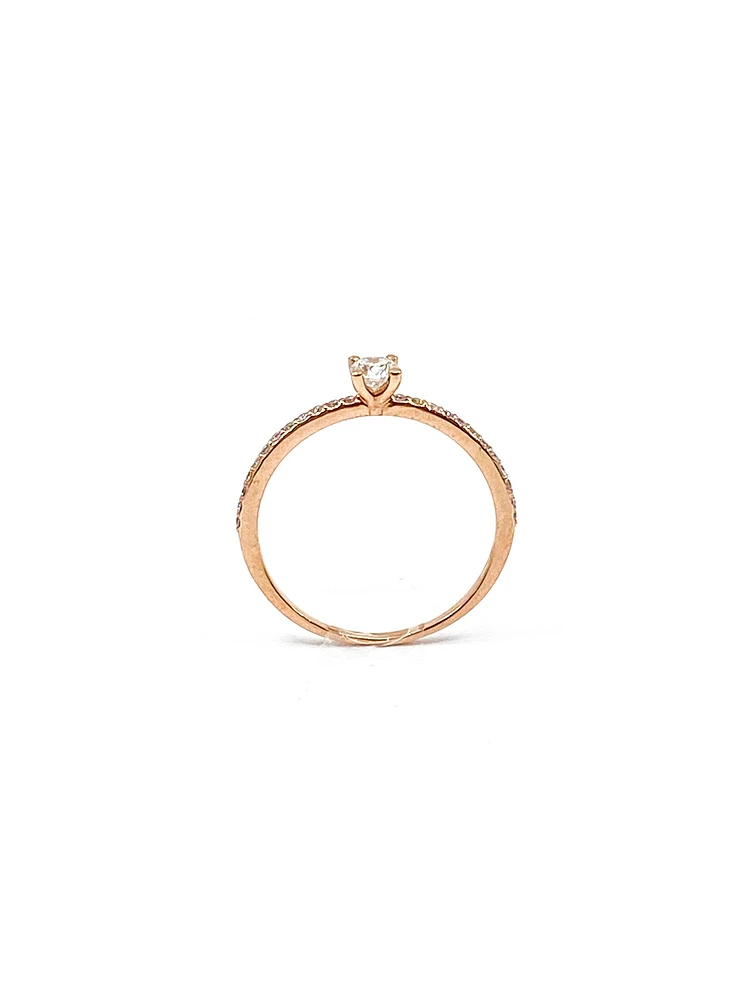 10K Rose Gold 0.30cttw Canadian Diamond Ring, Size 6.5
