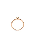 10K Rose Gold 0.30cttw Canadian Diamond Ring, Size 6.5