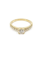 14K Yellow Gold 0.70cttw Canadian Diamond Engagement Ring, size 6.5