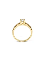 14K Yellow Gold 0.70cttw Canadian Diamond Engagement Ring, size 6.5