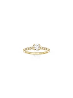 14K Yellow Gold 0.70cttw Canadian Diamond Engagement Ring, size 6.5