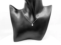 14K White Gold 0.25cttw Canadian Diamond Halo Necklace, 18"