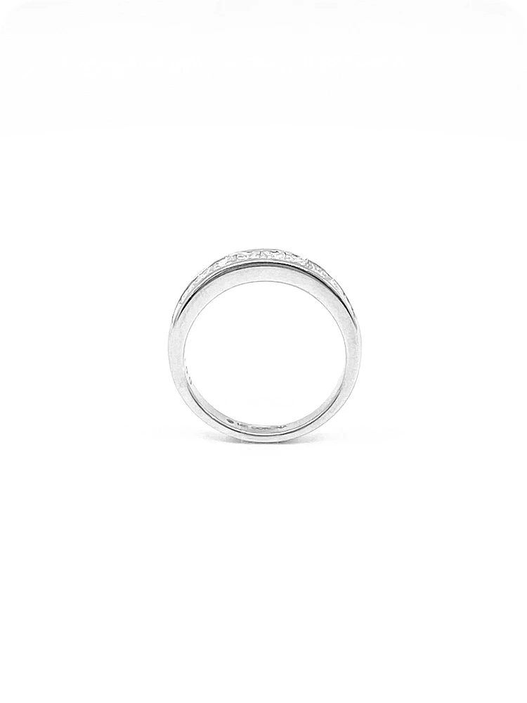 14K White Gold 1.00cttw Princess Cut Diamond Channel Anniversary Band, 6.5 - /