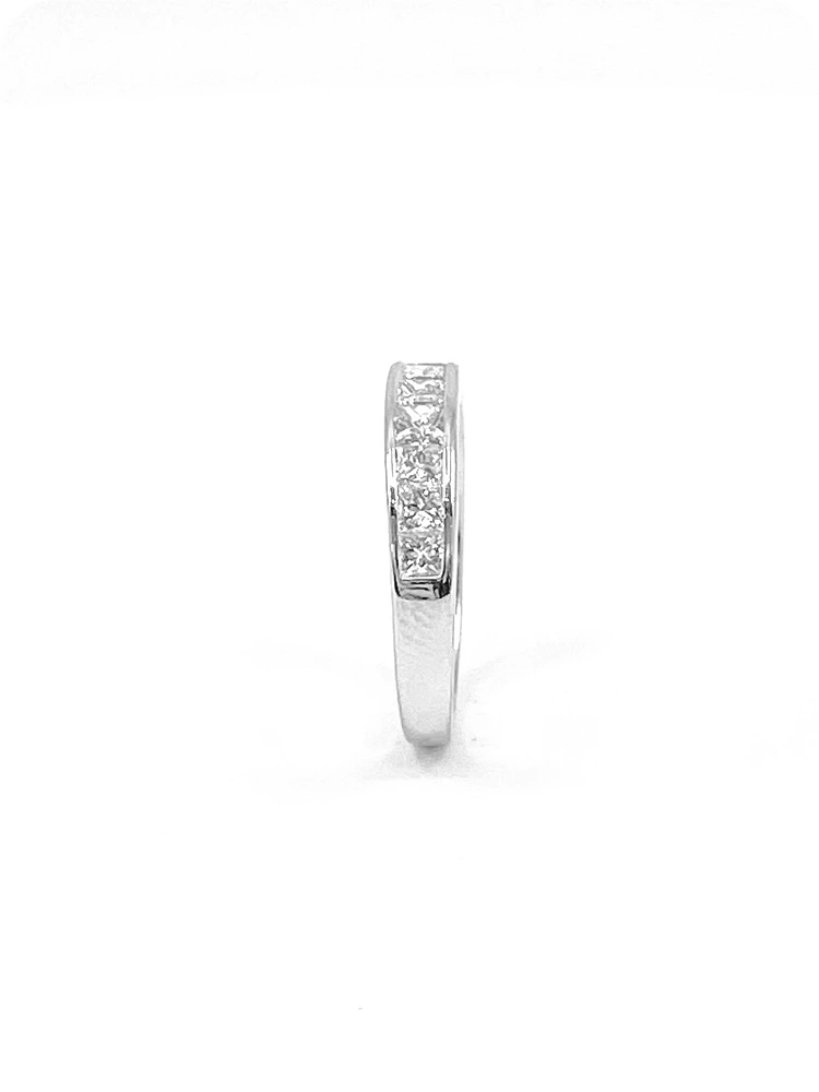 14K White Gold 1.00cttw Princess Cut Diamond Channel Anniversary Band, 6.5 - /