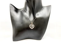 10K White & Rose Gold 0.142cttw Canadian Diamond Heart Necklace, 18"