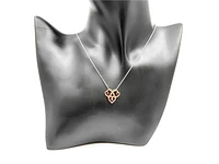 10K Rose & White 0.043cttw Canadian Diamond Triple Heart Pendant, 18"