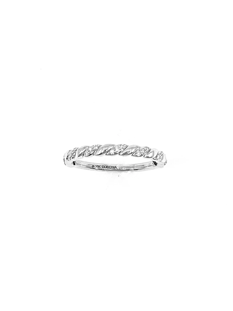 10K Gold 0.10cttw Diamond Stacking Ring / Band