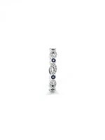 10K White Gold 0.28cttw Genuine Sapphire and 0.18cttw Diamond Ring, size 6.5