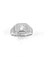 10K White Gold Gents 0.30cttw Canadian Diamond Ring, size 10