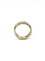10K White & Yellow Gold 0.13cttw Princess Cut Gents Diamond Ring, size 10