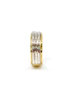 10K White & Yellow Gold 0.13cttw Princess Cut Gents Diamond Ring, size 10