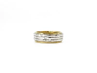 10K White & Yellow Gold 0.13cttw Princess Cut Gents Diamond Ring, size 10