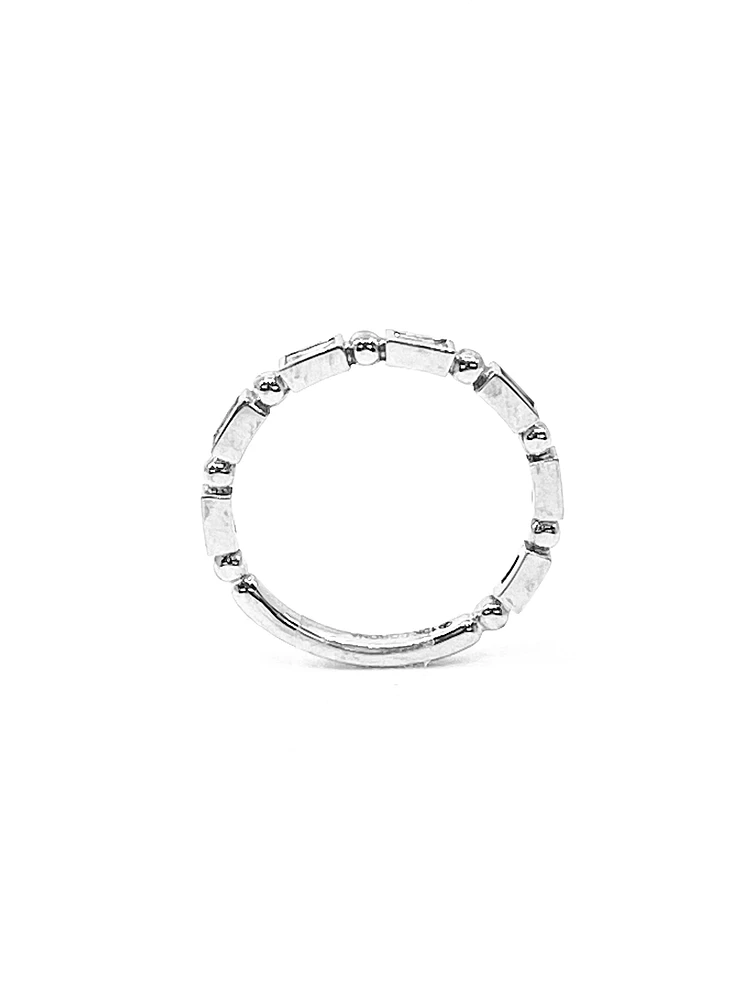 10K White Gold 0.30cttw Baguette Cut Diamond Ring, size 6.5