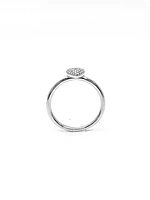 10K White Gold 0.15cttw Pave Pear Shape Diamond Engagement Ring, size 6.5