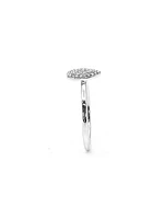 10K White Gold 0.15cttw Pave Pear Shape Diamond Engagement Ring, size 6.5