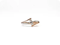10K White & Rose Gold 0.17cttw Canadian Diamond Ring, size 6.5