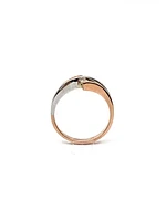 10K White & Rose Gold 0.17cttw Canadian Diamond Ring, size 6.5