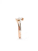 10K White & Rose Gold 0.17cttw Canadian Diamond Ring, size 6.5