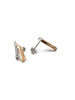 10K White & Rose Gold 0.25cttw Diamond Dangle/Drop Earrings