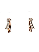 10K White & Rose Gold 0.25cttw Diamond Dangle/Drop Earrings