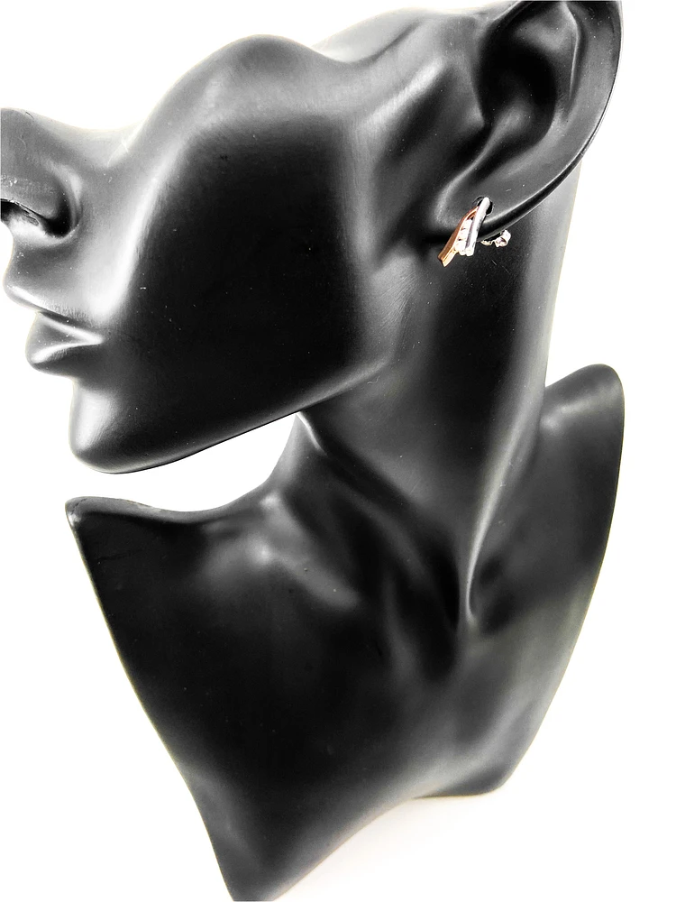 10K White & Rose Gold 0.25cttw Diamond Dangle/Drop Earrings