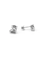 10K White Gold 0.04cttw Diamond Dangle/Drop Heart Shaped Earrings