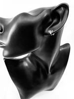 10K White Gold 0.04cttw Diamond Dangle/Drop Heart Shaped Earrings