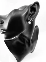 10K White Gold 0.02cttw Diamond Dangle/Drop Heart Shaped Earrings