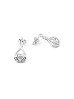 10K White Gold 0.02cttw Diamond Dangle/Drop Heart Shaped Earrings