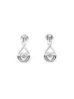 10K White Gold 0.02cttw Diamond Dangle/Drop Heart Shaped Earrings
