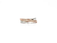 10k White & Rose Gold 0.104cttw Diamond Ring, size 6.5
