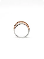 10k White & Rose Gold 0.104cttw Diamond Ring, size 6.5