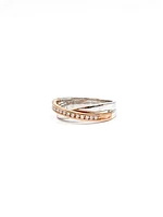 10k White & Rose Gold 0.104cttw Diamond Ring, size 6.5