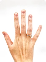 10k White & Rose Gold 0.104cttw Diamond Ring, size 6.5