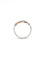 10k White & Rose Gold 0.054cttw Diamond Ring, size 6.5