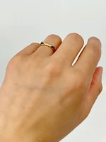 10K Yellow Gold 0.06cttw Treated Black Diamond "Cat" Ring, size 6.5