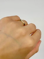 10K Yellow Gold 0.06cttw Treated Black Diamond "Cat" Ring, size 6.5