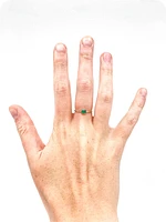 10K White Gold 0.15cttw Genuine Emerald Princess Cut Ring, size 6.5