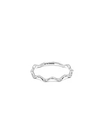 10K White Gold 0.06cttw Diamond Ring, size 6.5