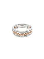 10K White & Rose Gold 0.18cttw Diamond Ring, size 6.5