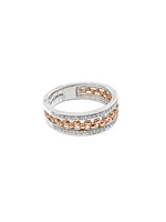 10K White & Rose Gold 0.18cttw Diamond Ring, size 6.5