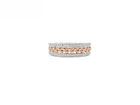 10K White & Rose Gold 0.18cttw Diamond Ring, size 6.5