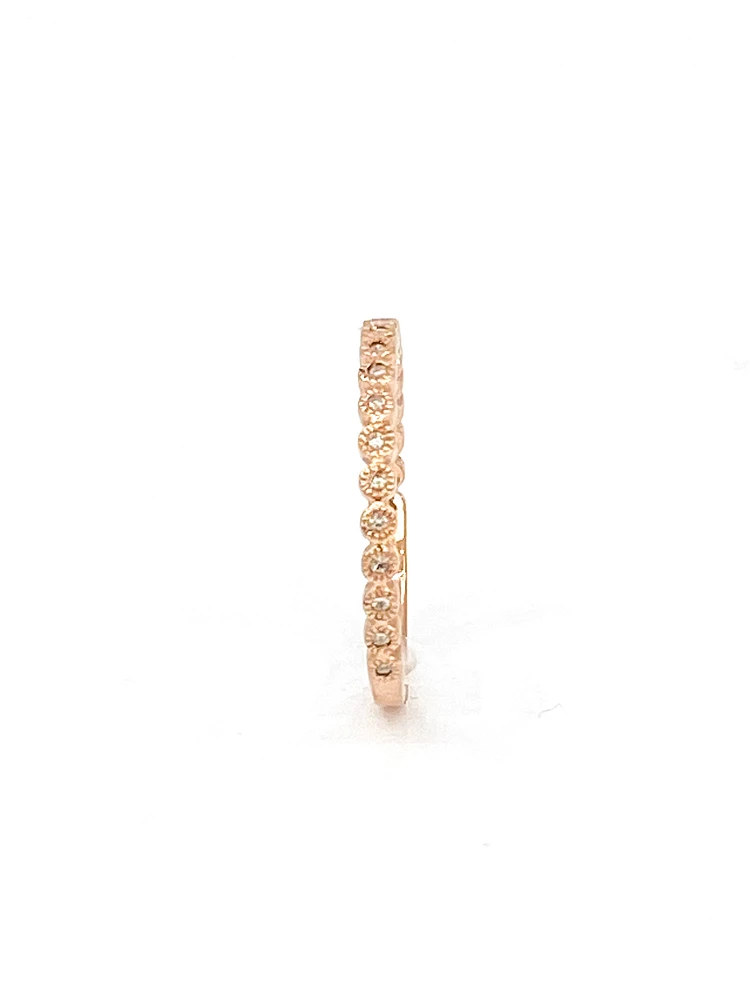 10K Rose Gold 0.10cttw Diamond Ring, size 6.5