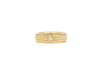 14K Yellow Gold 0.07cttw Canadian Diamond Gents Diamond Ring, size 10