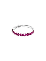 10K White Gold 0.56cttw Created Ruby Ring, size 6.5
