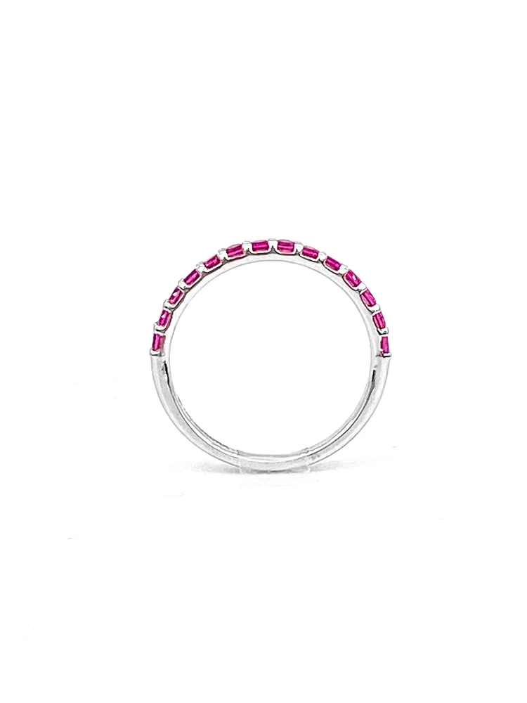 10K White Gold 0.56cttw Created Ruby Ring, size 6.5