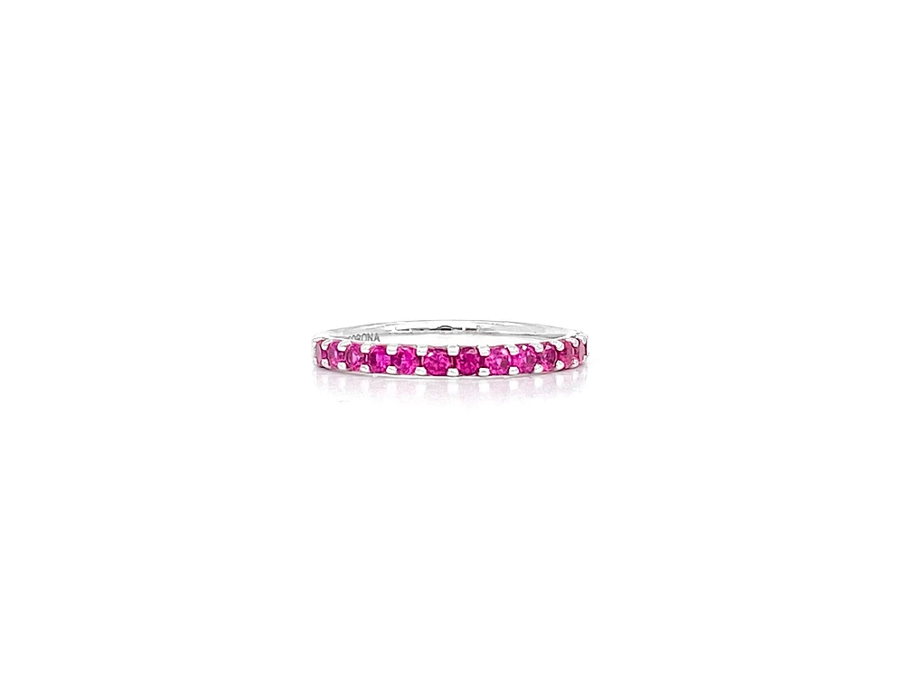 10K White Gold 0.56cttw Created Ruby Ring, size 6.5