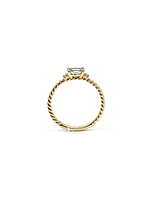 10K Yellow Gold 0.40cttw Genuine Oval Cut Aquamarine & 0.02cttw Diamond Ring, size 6.5